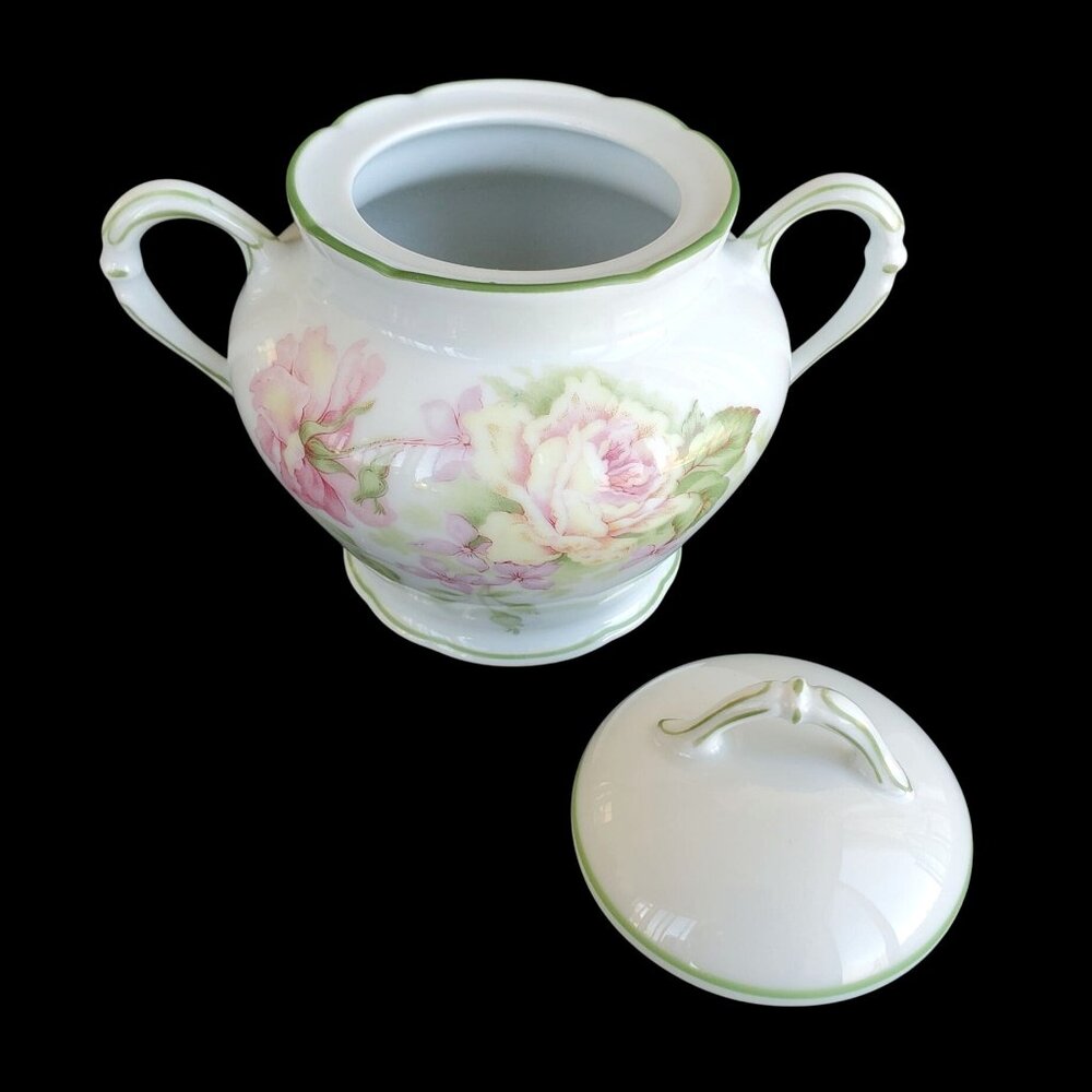 Vintage Bernardaud Sugar Bowl with Lid Eugenie de Montijo Limoges France - Picture 2 of 8